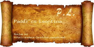Padács Leontina névjegykártya
